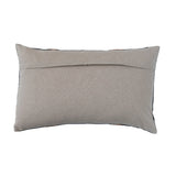 Cotton Slub Embroidered Lumbar Pillow w/ Design & Chambray Back