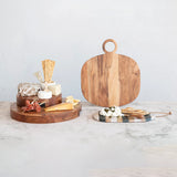 Acacia Wood Pedestal w/ Handles, Natural
