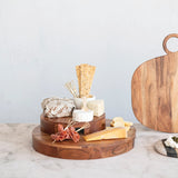 Acacia Wood Pedestal w/ Handles, Natural