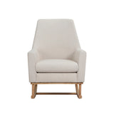 Fabric Upholstered Rocking Chair w/ Rubberwood Legs