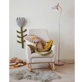 Fabric Upholstered Rocking Chair w/ Rubberwood Legs