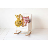 Fabric Upholstered Rocking Chair w/ Rubberwood Legs