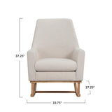 Fabric Upholstered Rocking Chair w/ Rubberwood Legs