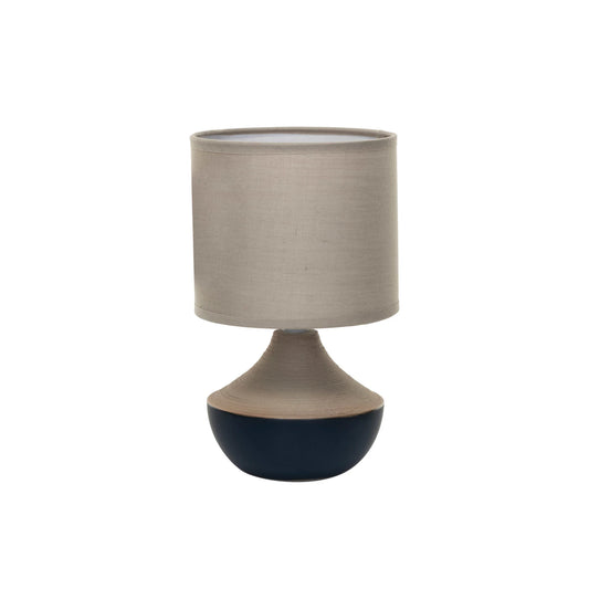 Stoneware Table Lamp w/ Linen Shade