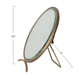 Folding Brass Mirror, Antique Finish