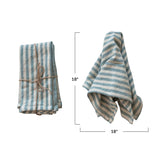 Woven Cotton Napkins w/ Stripes, Set of 4