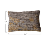 Woven Melange New Zealand Wool Blend Lumbar Pillow