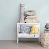 Cotton Voile Printed Lumbar Pillow (Each One Will Vary)