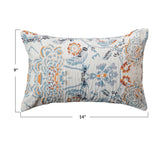 Cotton Voile Printed Lumbar Pillow (Each One Will Vary)