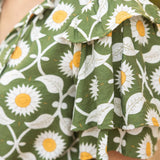 Double Ruffle Layered Short Sleeve Floral Print Top