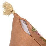Square Fabric Indoor/Outdoor Pillow with Embroidered Design