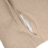 Cotton Slub Lumbar Pillow with Embroidered Line Design