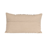 Cotton Slub Lumbar Pillow with Embroidered Line Design