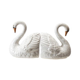 Stoneware Swan Shaped Bookends