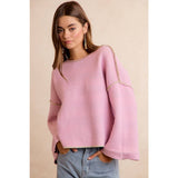 Stripe Contrast Binding and Reversible Sweater