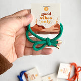 Thank You Gifts "Good Vibes" Boho Shoelace Elastic Hair Tie: Assorted
