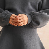 Ballon Sleeve Sweater Dress