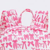 Bow Print Girls Canvas Backpack