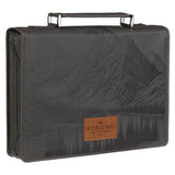 Bible Cover Classic Gray Be Strong And Courageous Josh. 1:9: Large