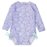 Magical Mermaid Long Sleeve One Piece Rash Guard Swimsuit