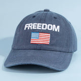 Freedom American Flag Embroidered Baseball Cap: Multiple Colors