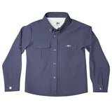 Flagler Boys Fishing Shirt Navy