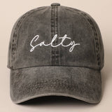Salty Lettering Embroidery Baseball Cap