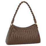 Braided Handle Woven Shoulder Bag: Multiple Colors