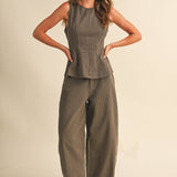 Stripe Peplum Set