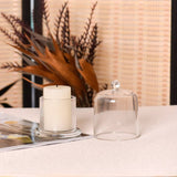 Glass Candle Holder With Glass Cloche Cover