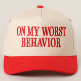 On My Worst Behavior Trucker Hat | Black