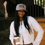I'd Quit Coffee But I'm Not A Quitter Gingham Patch Hat