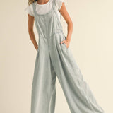 Wide Leg Denim Jumpsuit