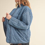 Fae Denim Quilted Jacket | Washed Denim
