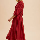 Tencel Fit and Flare Puff Sleeve Dress
