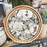 8" Round Fresh Floral Art