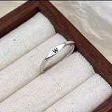 Initial Letter Stackable Band Ring | Silver