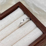 Initial Letter Stackable Band Ring | Silver