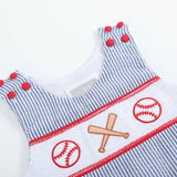Baseball Smocked Shortalls