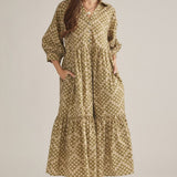 Autumn Olive Midi Dress