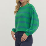 Striped Long Sleeve Knit Sweater
