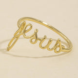 Jesus Cursive Script Word Ring: Multiple Colors