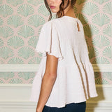 Ruffle Tiered Babydoll Textured Top