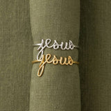 Jesus Cursive Script Word Ring: Multiple Colors