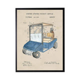 Golf Cart Patent Framed Artwork