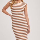 Striped Contrast Tank Midi Dress