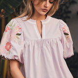 Solid Poplin Top | Lt Lilac