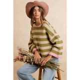 Stripe Contrast Binding and Reversible Sweater