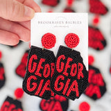 Georgia Red & Black state outline earrings 