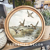 8" Round Mallard Ducks Art
